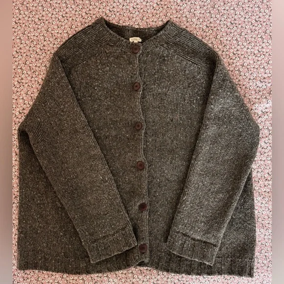 Siskin Mama Owl wool Donegal Coast cardigan sweater - Picture 1 of 7
